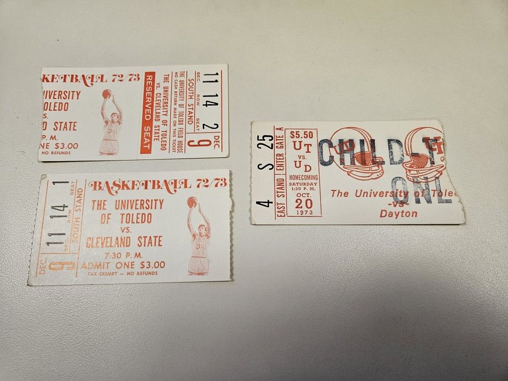 Toledo Rockets ticket stubs