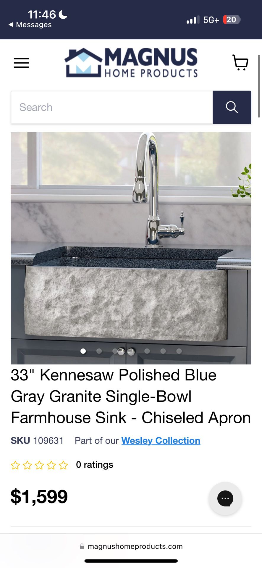 Solid Granite Stone Front Kitchen Sink