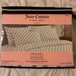 Juicy Couture Home Full Sheet Set – Holiday Christmas Trees 