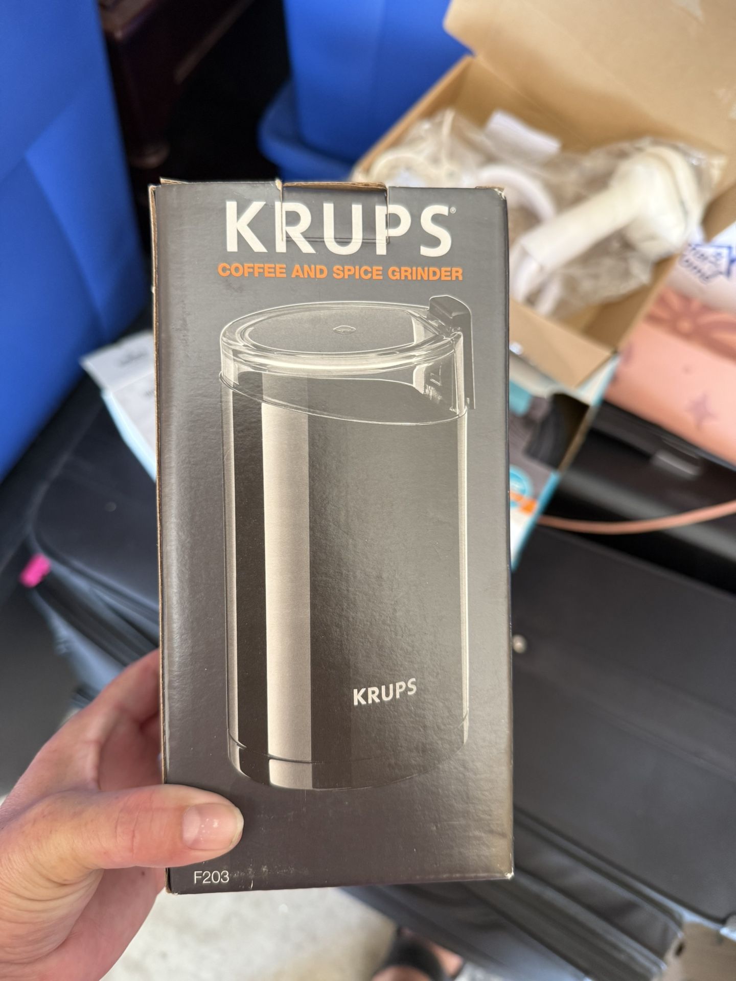 NEW KRUPS QUICK TOUCH ELECTRIC COFFEE & SPICE GRINDER, BLACK F203