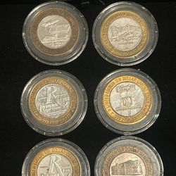 6 Silver Casino Strike Coins 