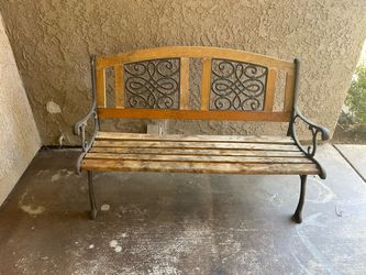 Outdoor wood bench