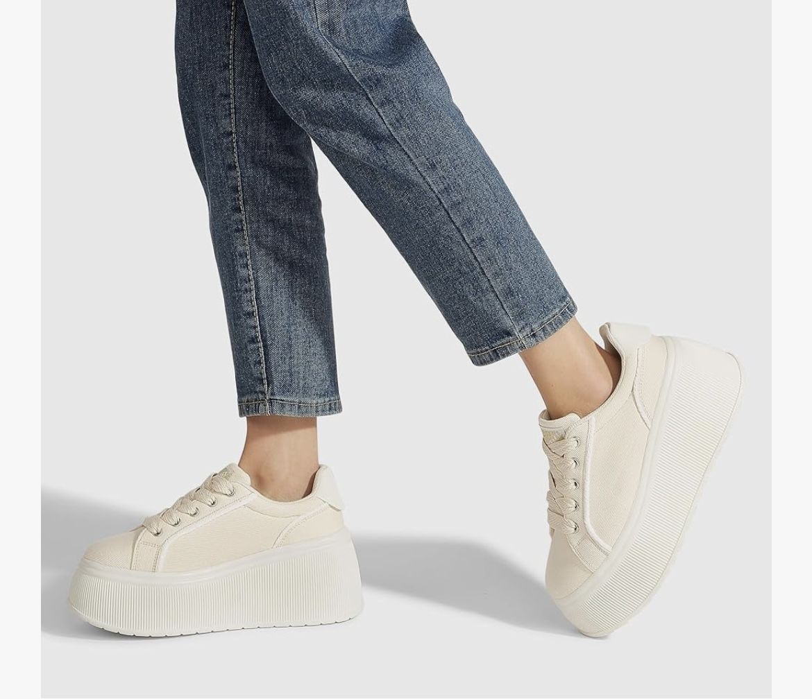 LUCKY STEP Women's Platform Fashion Sneakers Size 9