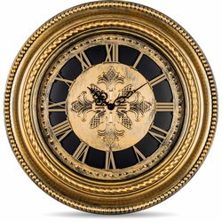 Bernhard Products Decorative Wall Clock 20 Inch Luxury Gold Antique Style Silent Non Ticking Battery Operated Quartz, Roman Numerals Vintage Oversize 