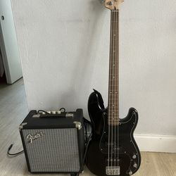 Fender Bass Guitar and Amplifier 