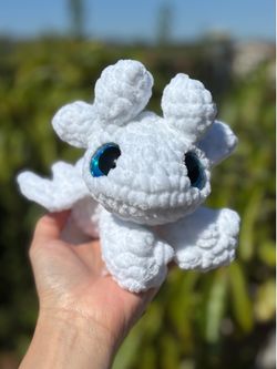 Crochet Light Fury Dragon plushie
