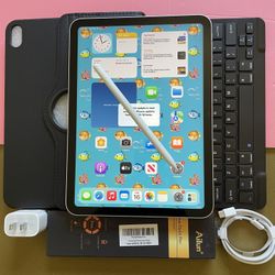 256gb Apple IPad 10th Generation (10.9” Liquid / 2022 model) with pen, keyboard, case & Accessories (warranty 2026) 