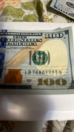 $100 bill has 7777