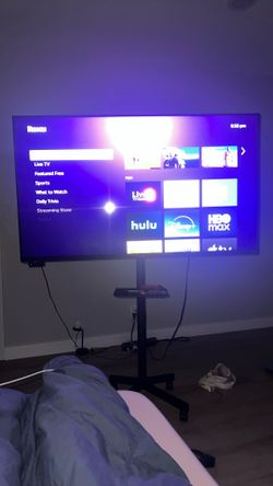 55in Tv On Rolling Tv Stand