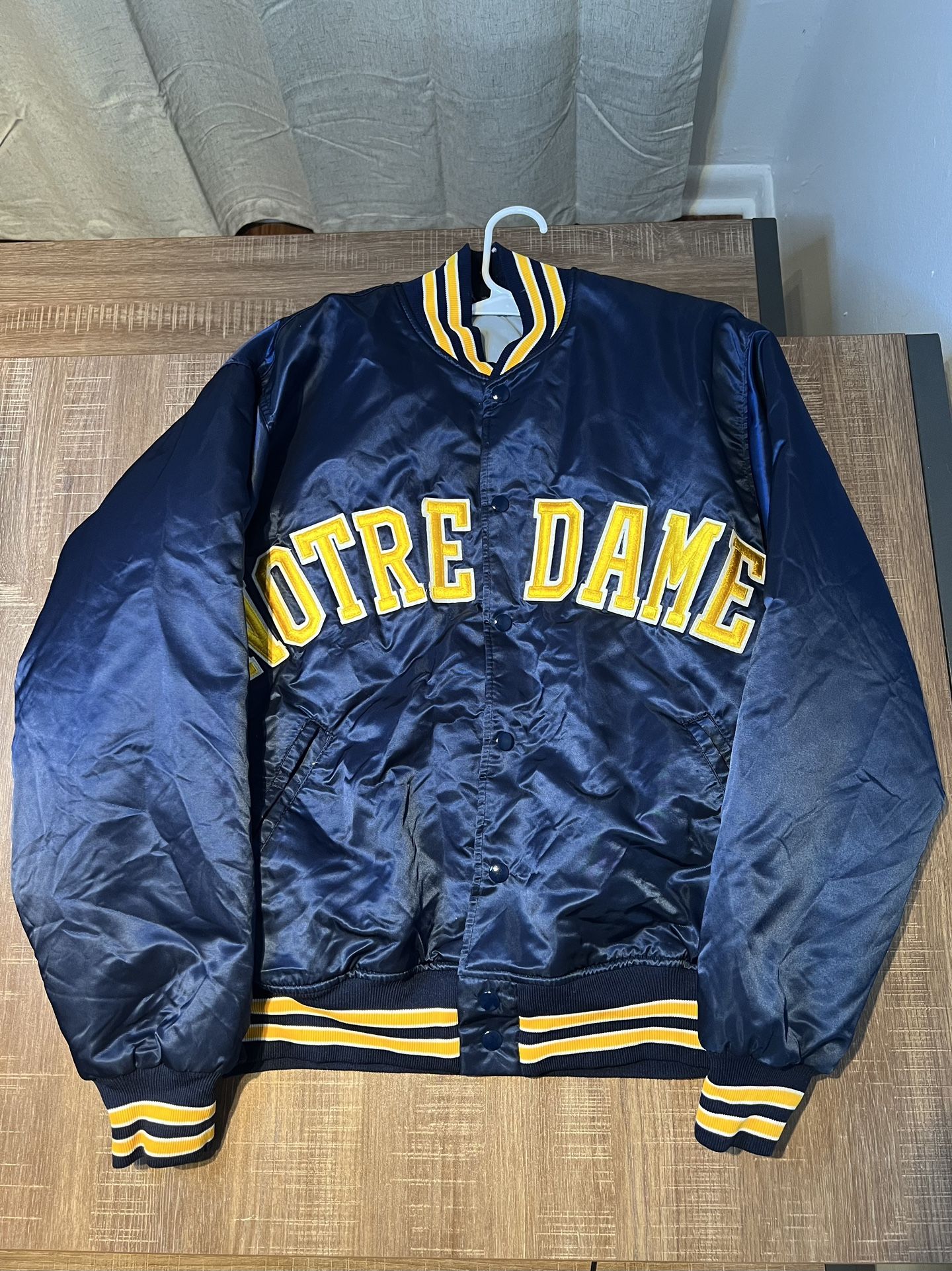 Vintage Michigan Blue Satin Lined Jacket Large Top Of The Line By Felco USA