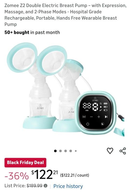 Zomee Z2 Double Electric Breast Pump.