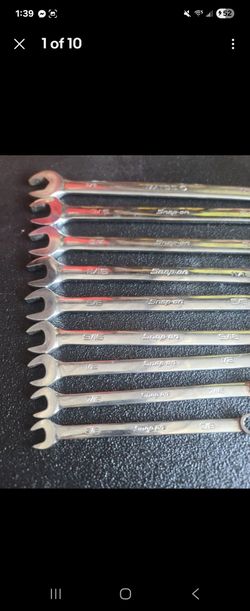 Snap-On OEX709B 9Pc 12-Point SAE Combination Wrench Set 3/8 to 7/8 .7/8 Is Matco