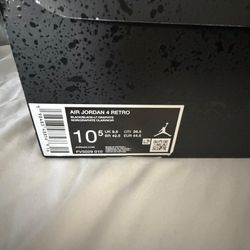 Jordan 4 Retro Black Cat 2025 Size 10.5 Men Brand New