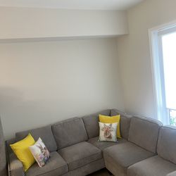 Grey Fabric Sectional Couch