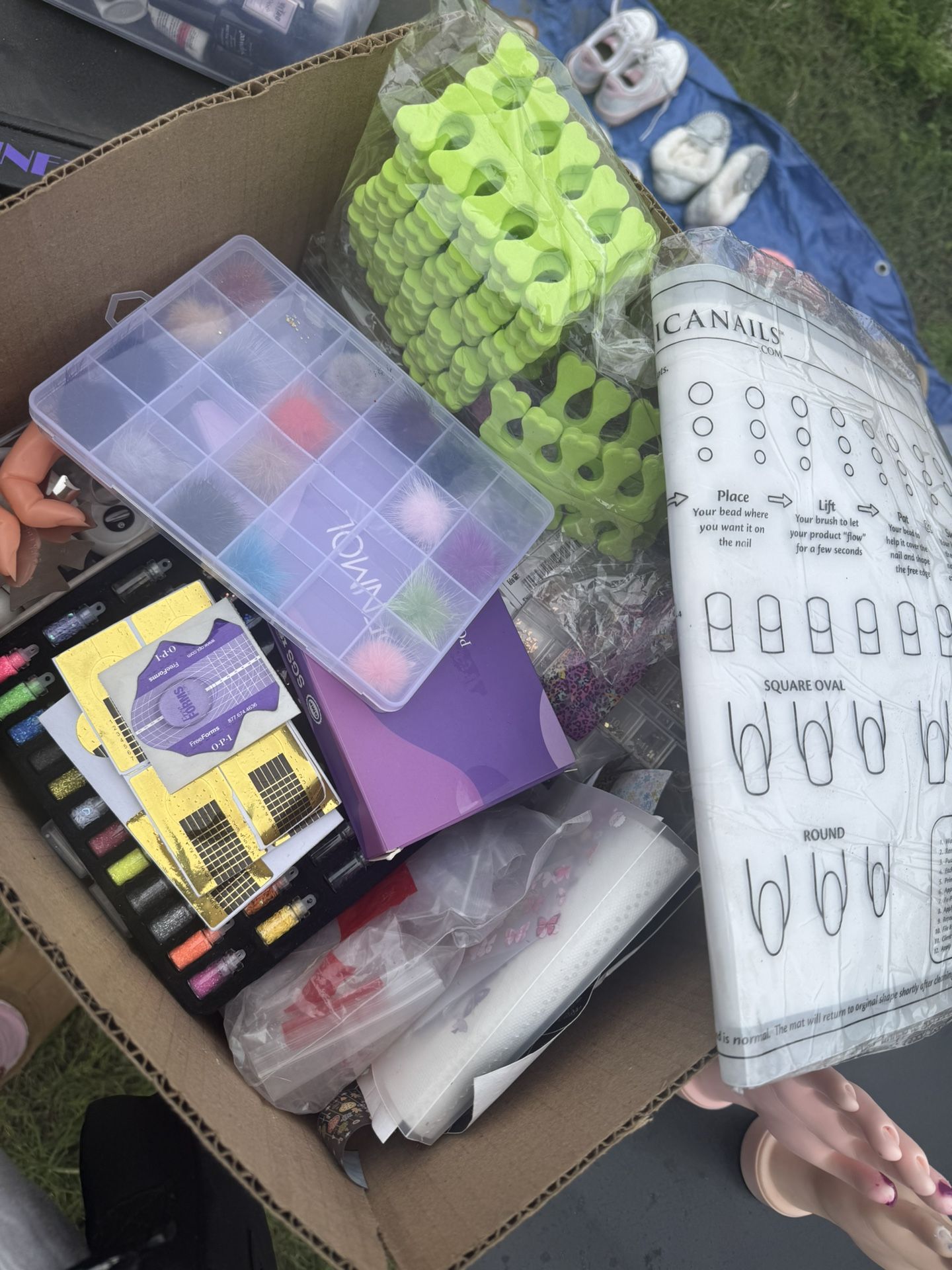 Nail Supplies, Table & Nail Cart