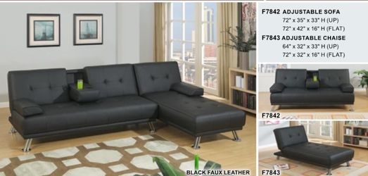 Adjustable Sofa with cup holder F7842 ( chaise sold seperate)