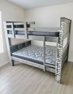 Full full bunk bed and mattress