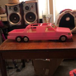Vintage American  Plastic company pink Barbie sized limousine
