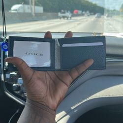 Unisex Navy Blue Coach Card Holder