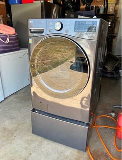 LG ThinQ Front Load Washing Machine with Pedestal