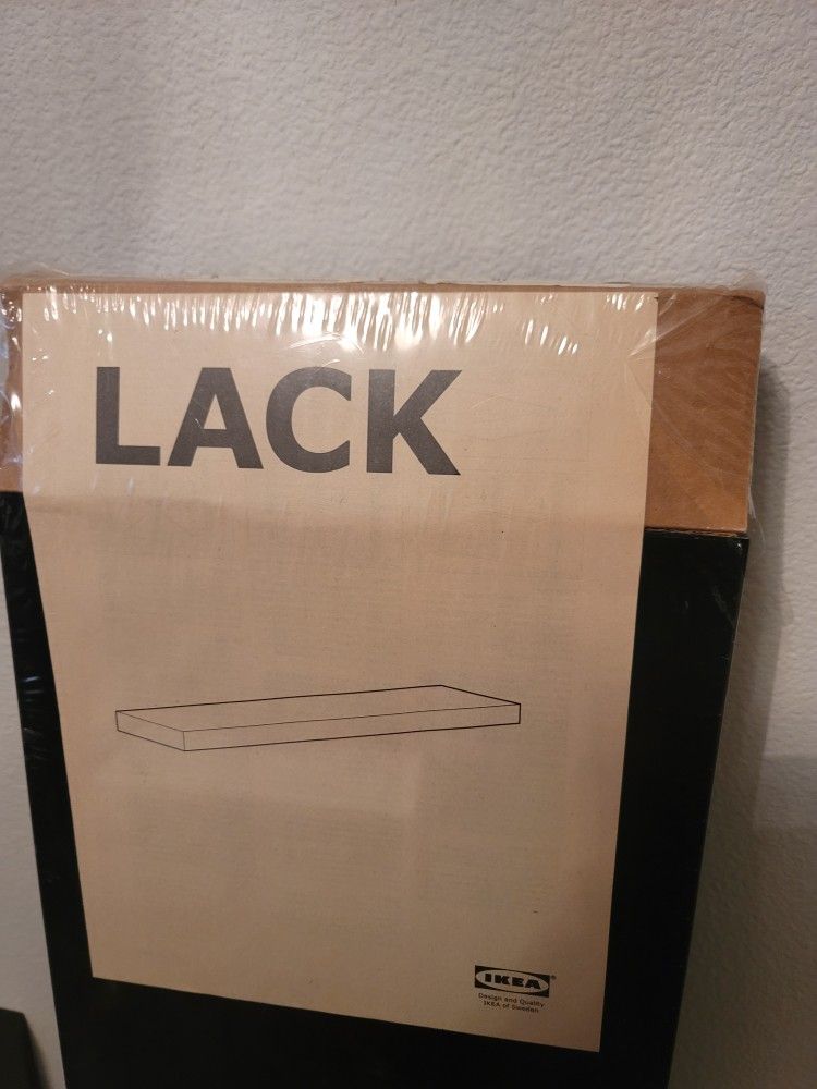 2x Black Ikea Lack Shelf/Shelves