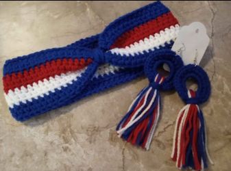 4th July headband earring set