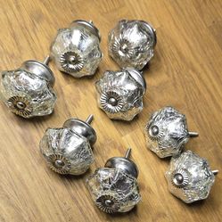 8 Crackle Glass Mirror Knobs