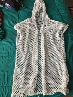 Net hoodie cover up