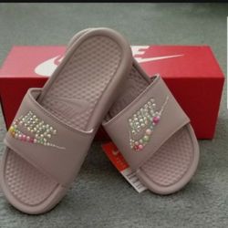 Pink Nike Sandal With Bling