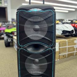 Rechargeable Dual 12” Bluetooth Karaoke speaker with Wired mic 