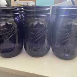 Purple Ball Mason Jars