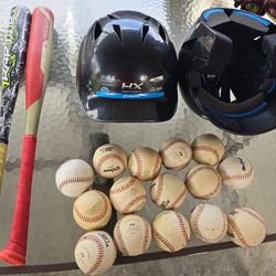 Baseball Bat Helmet Balls 