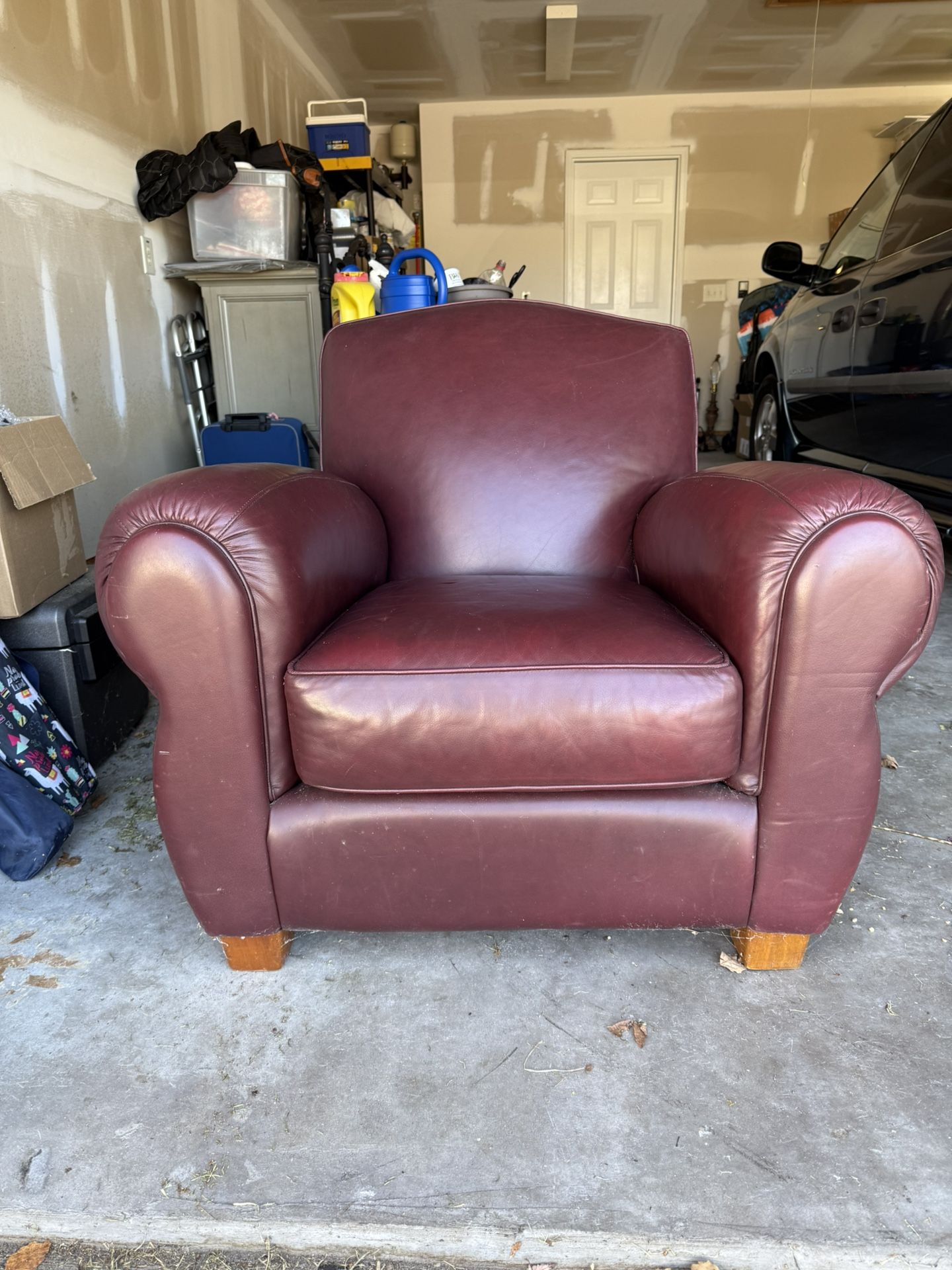 Thomasville Burgundy Leather Chair