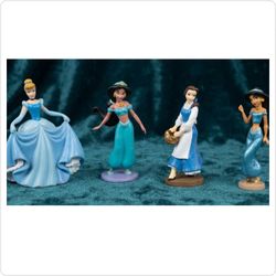 Vintage Disney Princess PVC Figurine Lot (Cinderella, Belle & Jasmine)