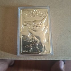 23k Gold Plated  Pikachu Card