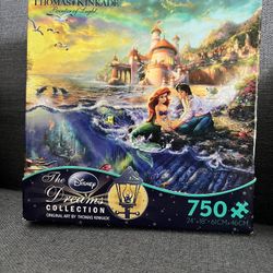 2015 Disney Thomas Kinkade THE LITTLE MERMAID 750 pc Puzzle COMPLETE