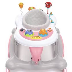 Storkcraft 3-in-1 Activity Walker and Rocker with Jumping Board and Feeding Tray - Pink