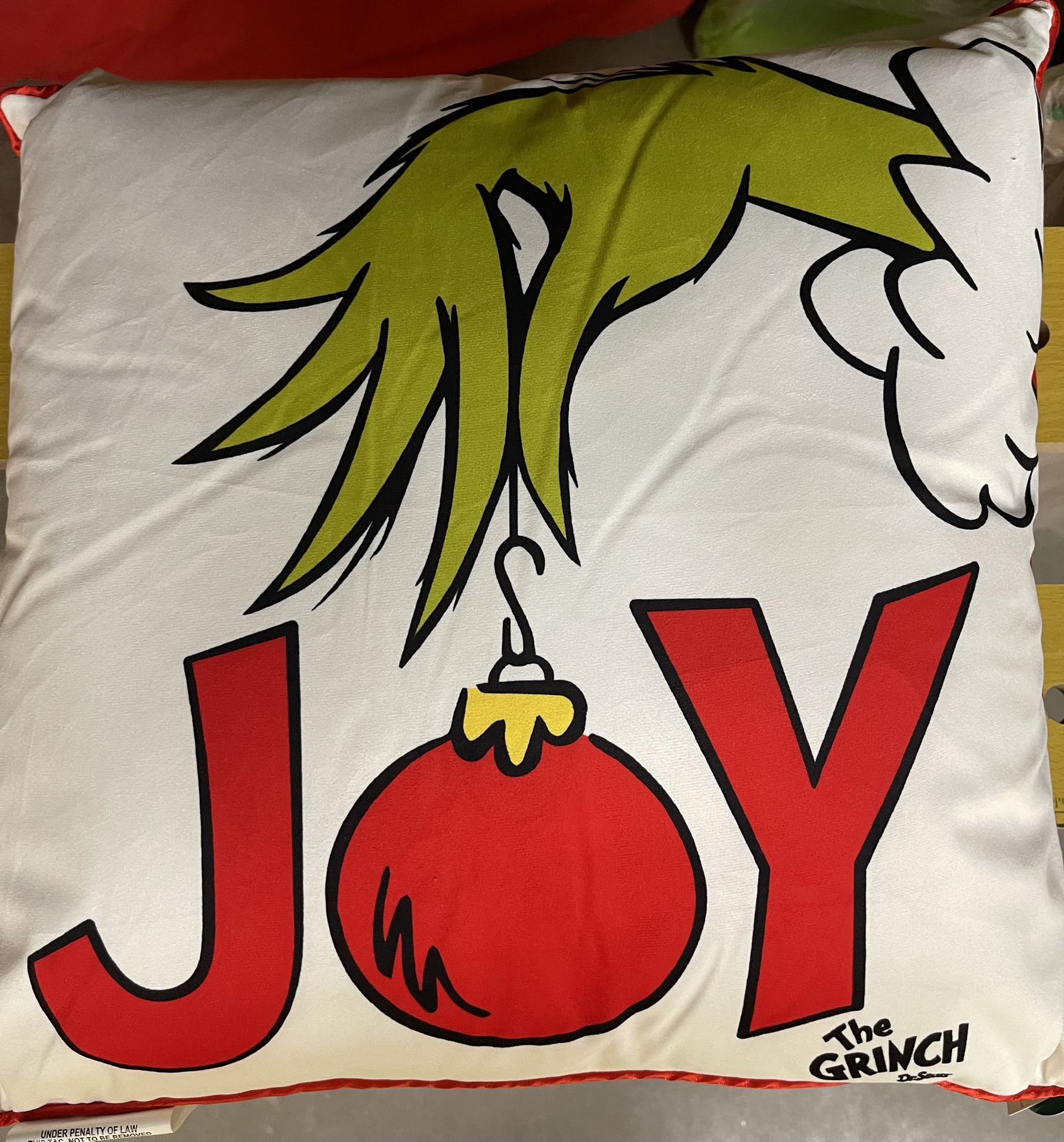 Grinch Joy Pillow
