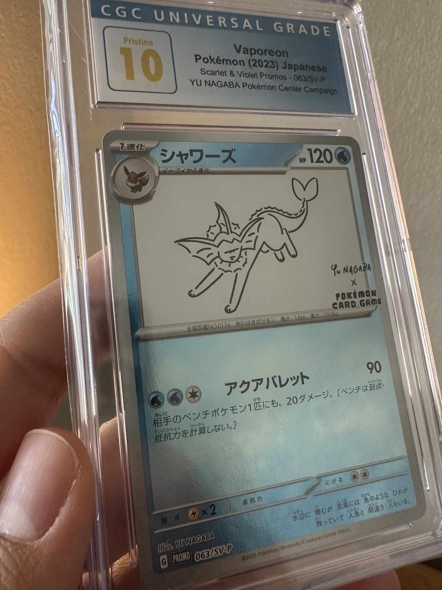 Yu Nagaba Vaporeon #063/SV-POKEMON CGC 10 Pristine Blue label