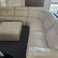  Natuzzi White Leather Couch 