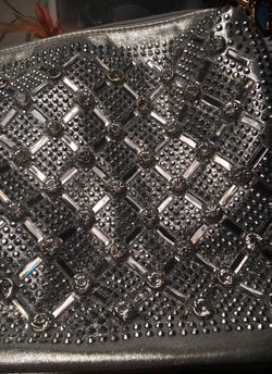 Rhinestones silver with gold accents purse