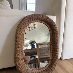Vintage wicker mirror