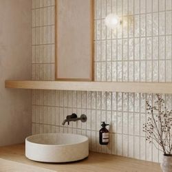 Giorbello porcelain Villora Clay White Tile 12-in x 24-in