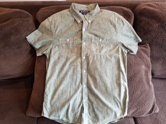 Green Short Sleeve Button Up Shirt