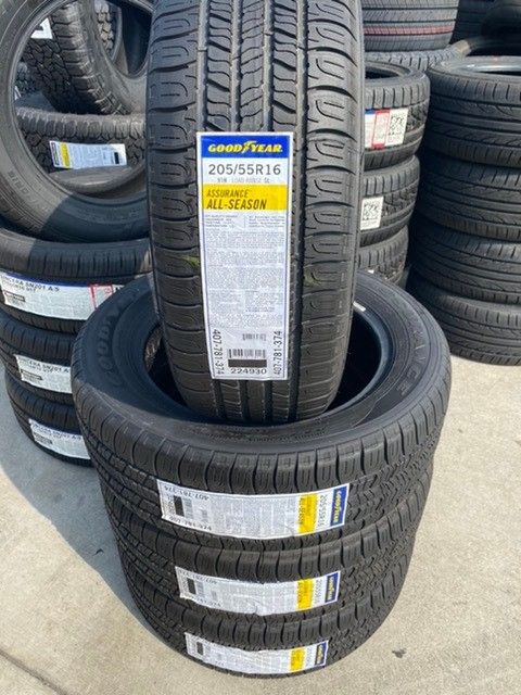 205/55r16 Goodyear assurance all season set of new tires set de llantas nuevas