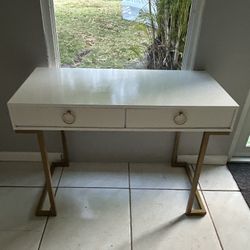 White & Gold Table / Desk 