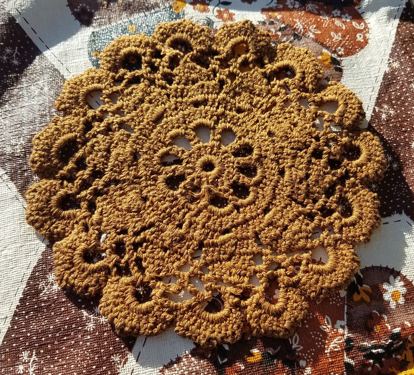 Hand crocheted coaster