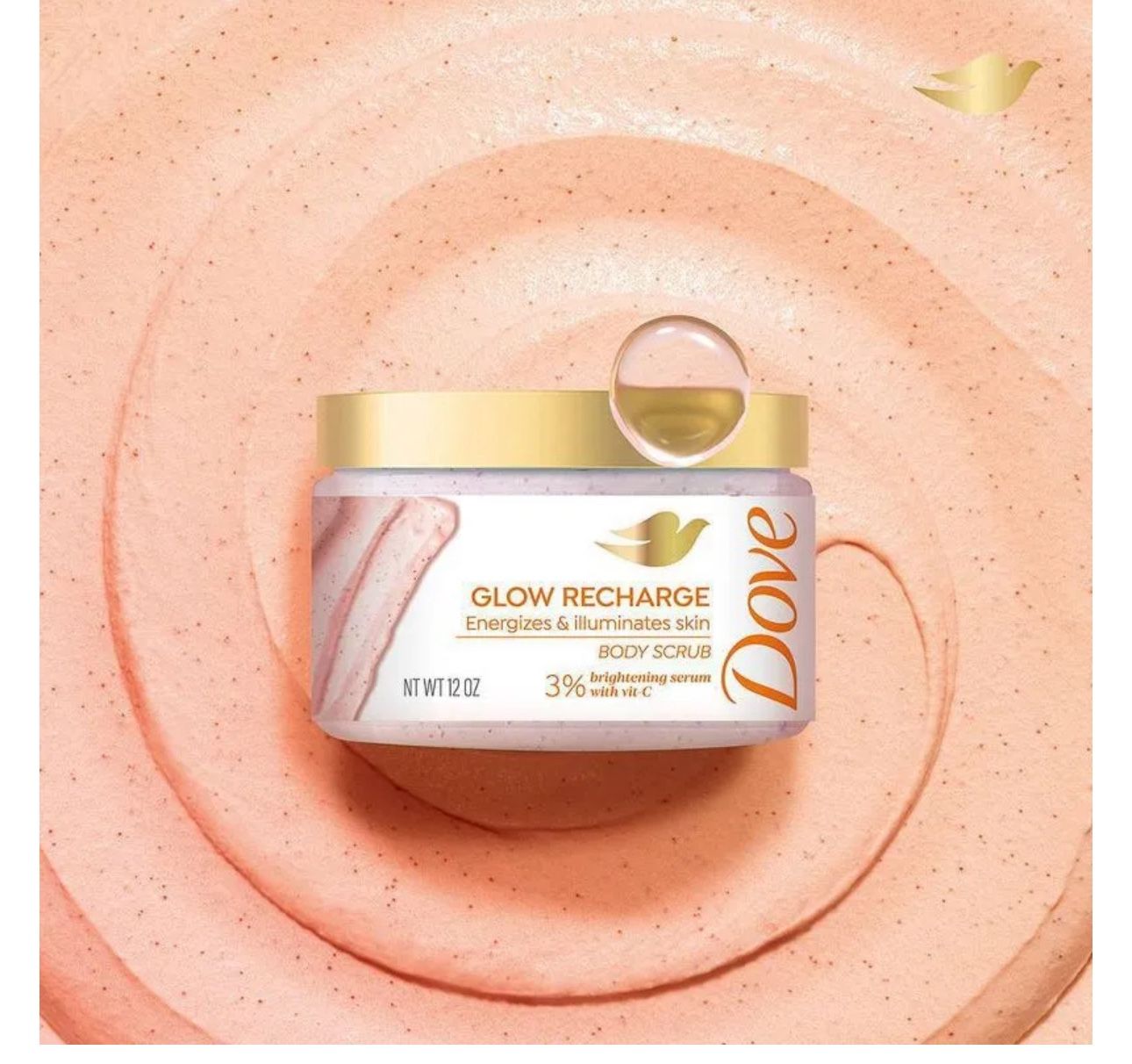 New sealed Dove glow recharge body scrub with 3% brightening serum with vit-c I have 3 of them 5.00 each