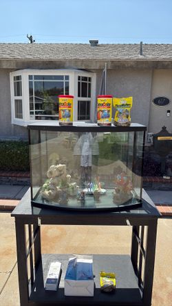 30 gallon FISH TANK WITH ROLLING STAND