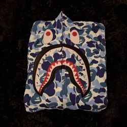 Blue Camo Shark Zipup Hoodie